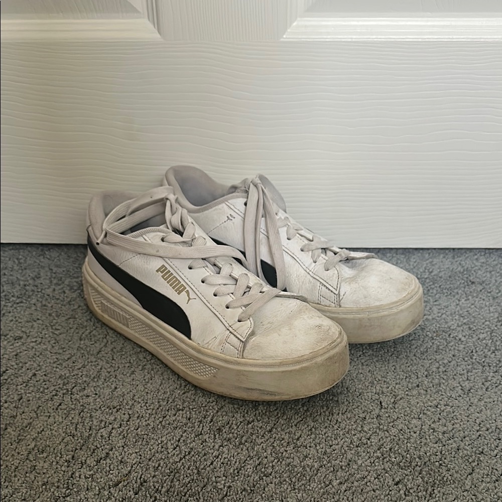 Puma Classic White and Black Sneakers